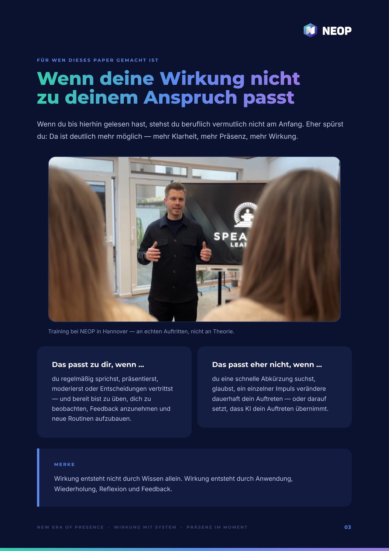 Presence Paper SELFIE-Coaching — Innenseite 2