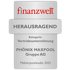 Finanzwelt Siegel Herausragend für Phönix Maxpool Gruppe AG, Kategorie Vertriebsunterstützung, Maklerpoolstudie 2025.