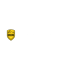 HUK-COBURG Logo: gelb-schwarzes Schild mit HUK und Stadtsilhouette, daneben weißer Text HUK-COBURG.