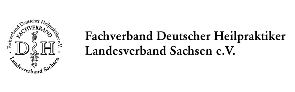 Logo des Fachverbandes Deutscher Heilpraktiker Landesverband Sachsen e.V. mit Siegel-Symbol.