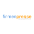 firmenpresse Logo: "firmenpresse" in Blau und Orange, darunter "Der Service für Presse" in kleinerer Schrift.