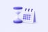 Illustration: Sanduhr und Kalender mit drei markierten Wochen