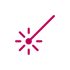 Roter Laserstrahl mit Stern-Symbol.