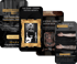 Drei Smartphone-Bildschirme zeigen die Homepage eines Tattoo-Studios mit Texten und Bildern.