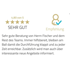 Bewertung: 4,80 von 5 Sternen, "SEHR GUT", "Empfehlung". Text: "Sehr gute Beratung von Herrn Fischer und dem Rest des Teams."