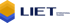 Logo von LIET International Trading mit einem sechseckigen Symbol in Gold und Blau.