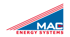 Logo von MAC Energy Systems: blaues Dreieck mit roten Streifen und rotem Text.