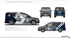 Fahrzeugbeschriftung für einen Ford Grand Transit Connect im JUNBAU Corporate Design mit Logos und geometrischen Mustern.