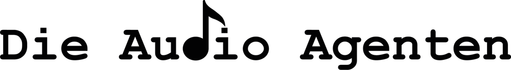 Die Audio Agenten Logo mit einer Achtelnote als Punkt auf dem "i" in "Audio".