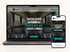 Laptop und Smartphone zeigen die Website von Lausitz Mobil mit dem Slogan Zuverlässig unterwegs, sicher ans Ziel.