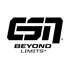Schwarzes ESN-Logo mit den Wörtern „BEYOND LIMITS“ darunter auf dunklem Hintergrund.
