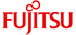 Rotes Fujitsu Logo mit einem Unendlichkeitszeichen über den Buchstaben J und I.