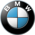 BMW Logo mit schwarzen Rändern, weißem "BMW"-Schriftzug oben und vier Vierteln in Blau und Weiß.