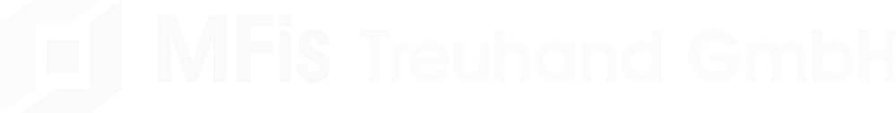MFIs Treuhand GmbH logo with a stylized square design on the left, all in white text on a green background.