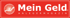 Logo "Mein Geld. ANLEGERMAGAZIN" mit Erdkugel und nach oben zeigendem Pfeil auf rotem Hintergrund.