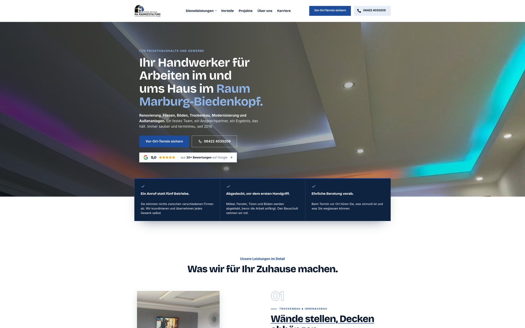 Startseite MA Raumgestaltung, Handwerker im Raum Marburg-Biedenkopf