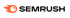 Orange Semrush-Logo mit kometenartiger Flamme und schwarzem Text "SEMRUSH".
