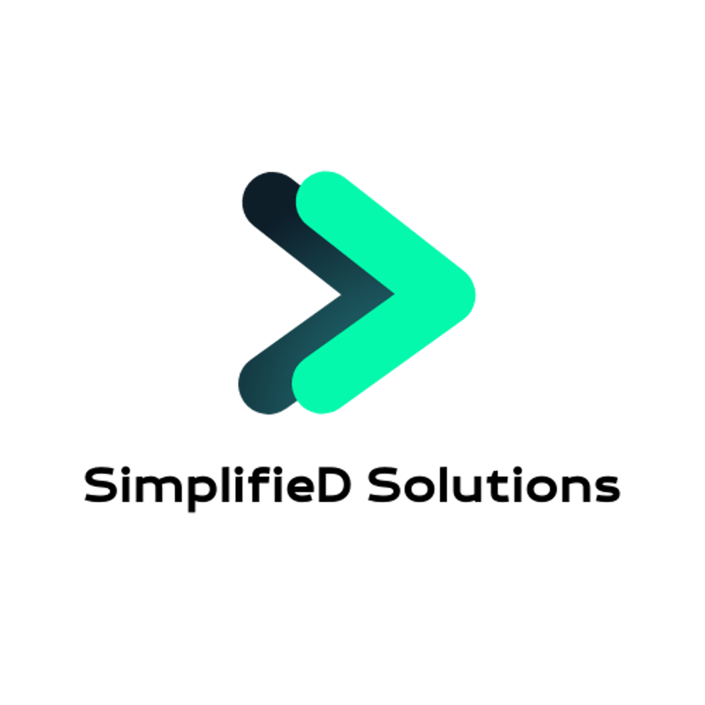Logo von SimplifieD Solutions: zwei grüne, nach rechts zeigende Pfeile, überlagert, mit Text "SimplifieD Solutions".