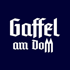 „Gaffel am Dom“ in weißer Schrift auf dunkelblauem Hintergrund.