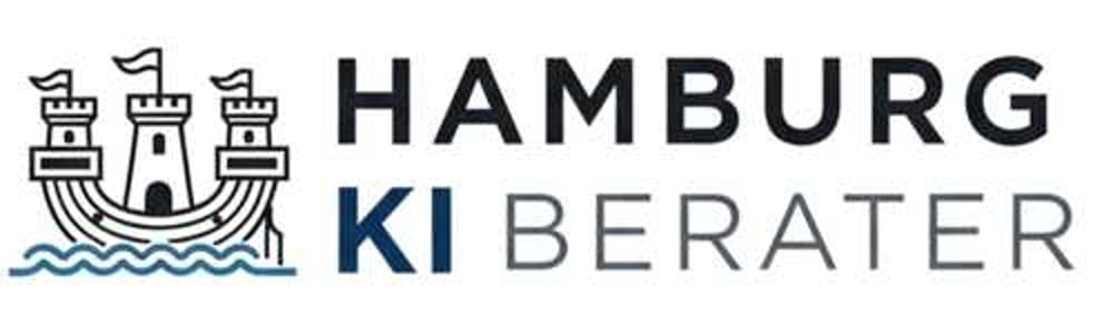 Logo mit Hamburger Wappen und Text "HAMBURG KI BERATER".