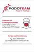 Podoteam Podologie-Praxis Schild: "Patienten mit Erkältungssymptomen Zutritt bitte nur mit aufgesetzter FFP2-Maske."