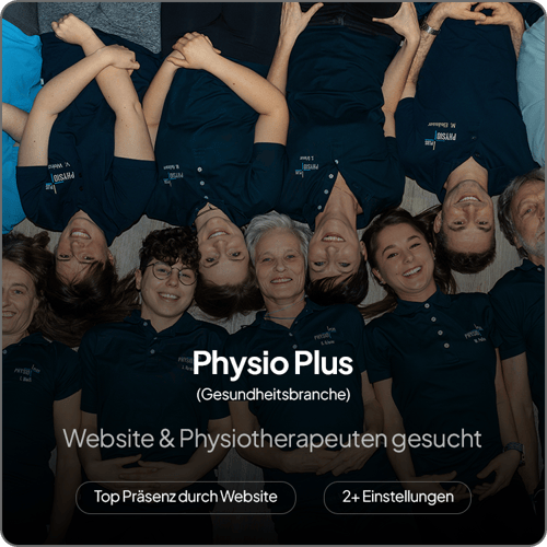 Screenshot aus dem Bewerberportal: neue Website und 2 eingestellte Physiotherapeuten für Physio Plus