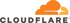 Cloudflare-Logo mit orangefarbener Wolke und dem Text "CLOUDFLARE".