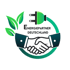 Logo: "Energiepartner Deutschland" mit grünem Stecker, Blättern und Händedruck.