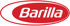 Rotes ovales Logo mit dem weißen Schriftzug „Barilla“.