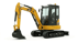 CAT 304 Kompaktbagger mieten. Leistungsstarker 4,5t Bagger für den Erdbau Stahl Baumaschinen.
