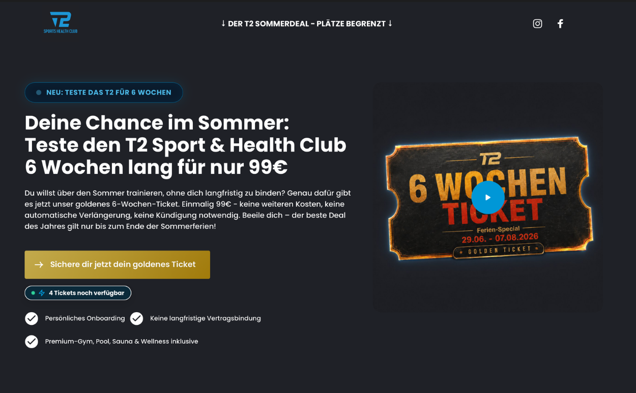 Fitness Special "Goldenes Ticket"