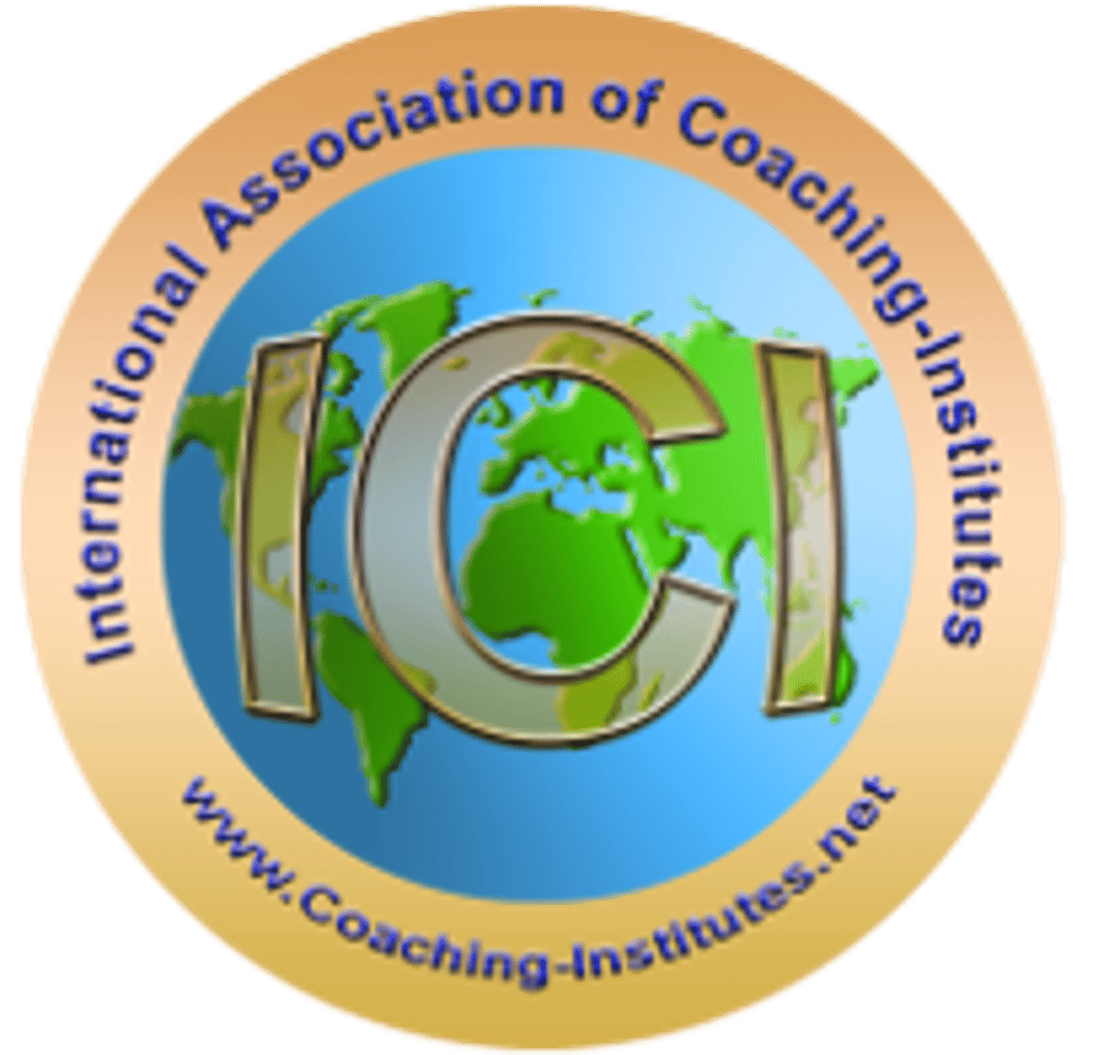 Logo der International Association of Coaching-Institutes (ICI) mit Weltkugel und Website-Adresse www.Coaching-Institutes.net.