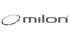 Graues milon-Logo mit stilisiertem „O“ aus gestrichelten Linien auf dunkelgrünem Hintergrund.