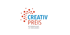 Das Logo "CREATIV PREIS" mit roten Punkten und dem Text "der Kultur- und Kreativwirtschaft".