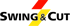 Logo "Swing & Cut" mit einem roten Blitz über dem "SWING" und einem gelben Blitz unter dem "& CUT".