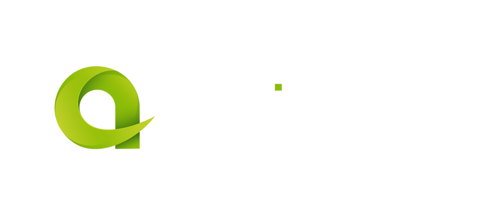 Logo von aplicado, stilisiertes grünes "a" und weißer Text "aplicado" mit einem grünen Punkt über dem "i".