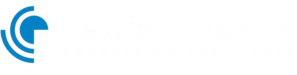 Logo von Fabian Böhm Conversion Architects mit blauem C-Symbol.