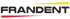 Frandent Logo in schwarzer Schrift mit einem gelben Strich oben und einem roten Strich unten auf schwarzem Hintergrund.