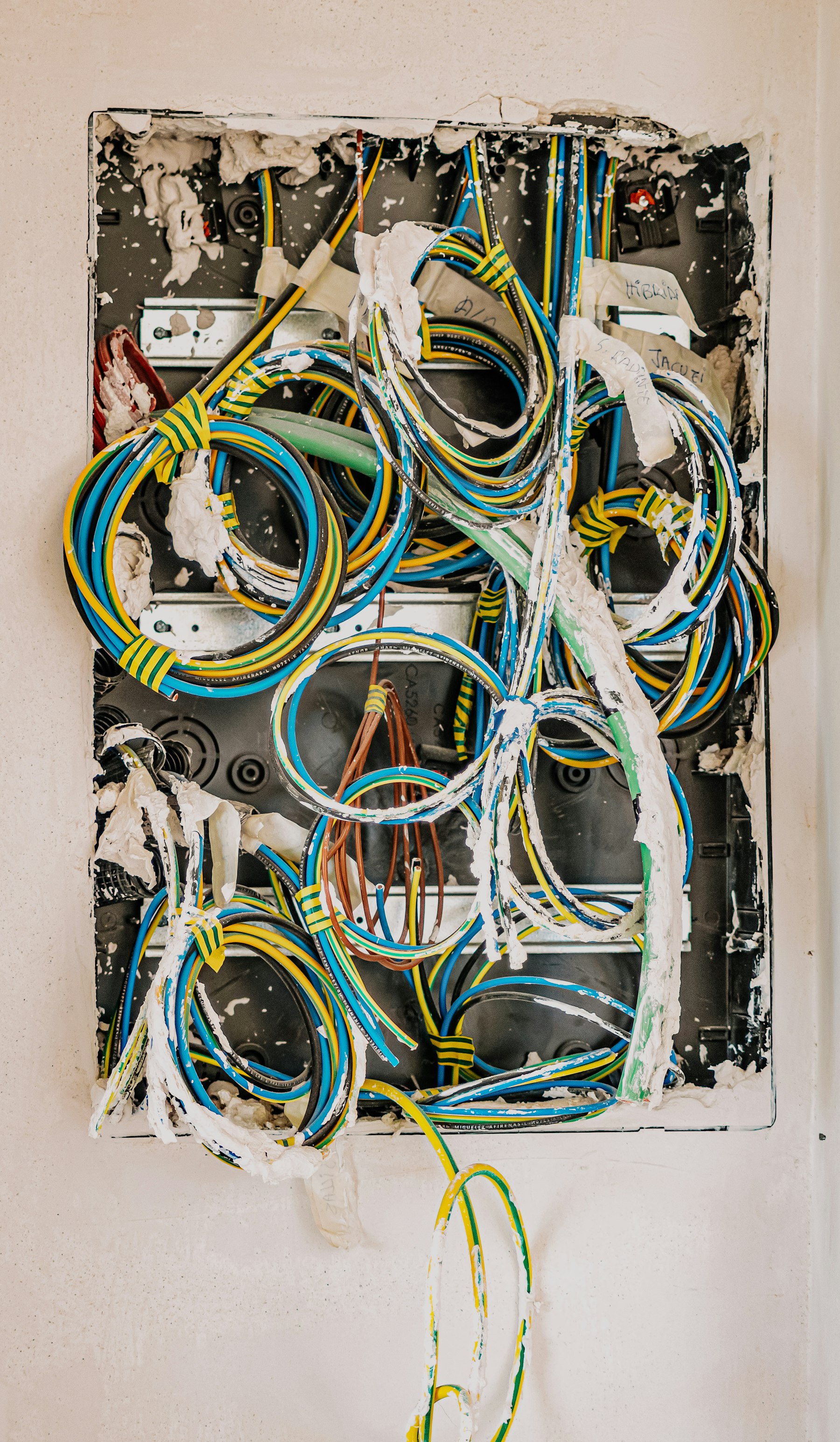 Electrician testing a charging circuit inside a residential panel in Carlsbad