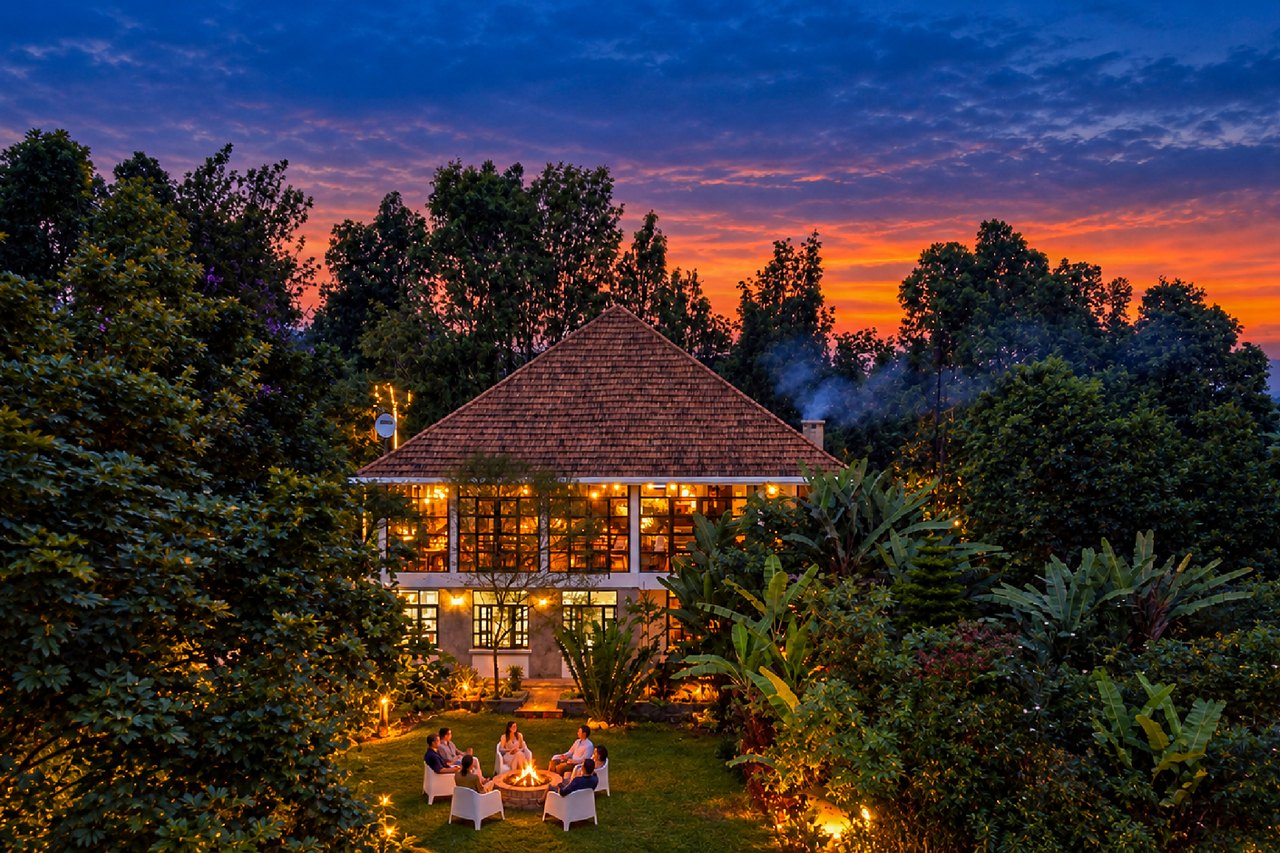Five Volcanoes at sunset, Musanze
