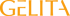 Gelita-Logo mit orangefarbenem Text auf dunkelgrünem Hintergrund.