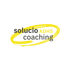 Weißes Logo mit "solutio ADHS coaching" in einem handgezeichneten Oval auf grünem Hintergrund.