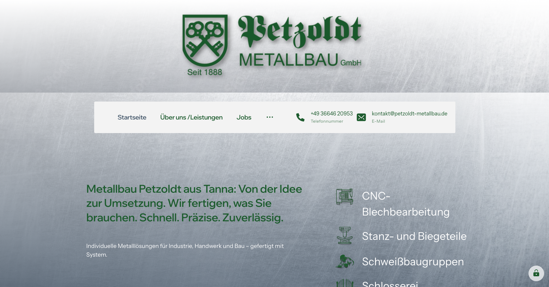 Website Metallbau Petzoldt