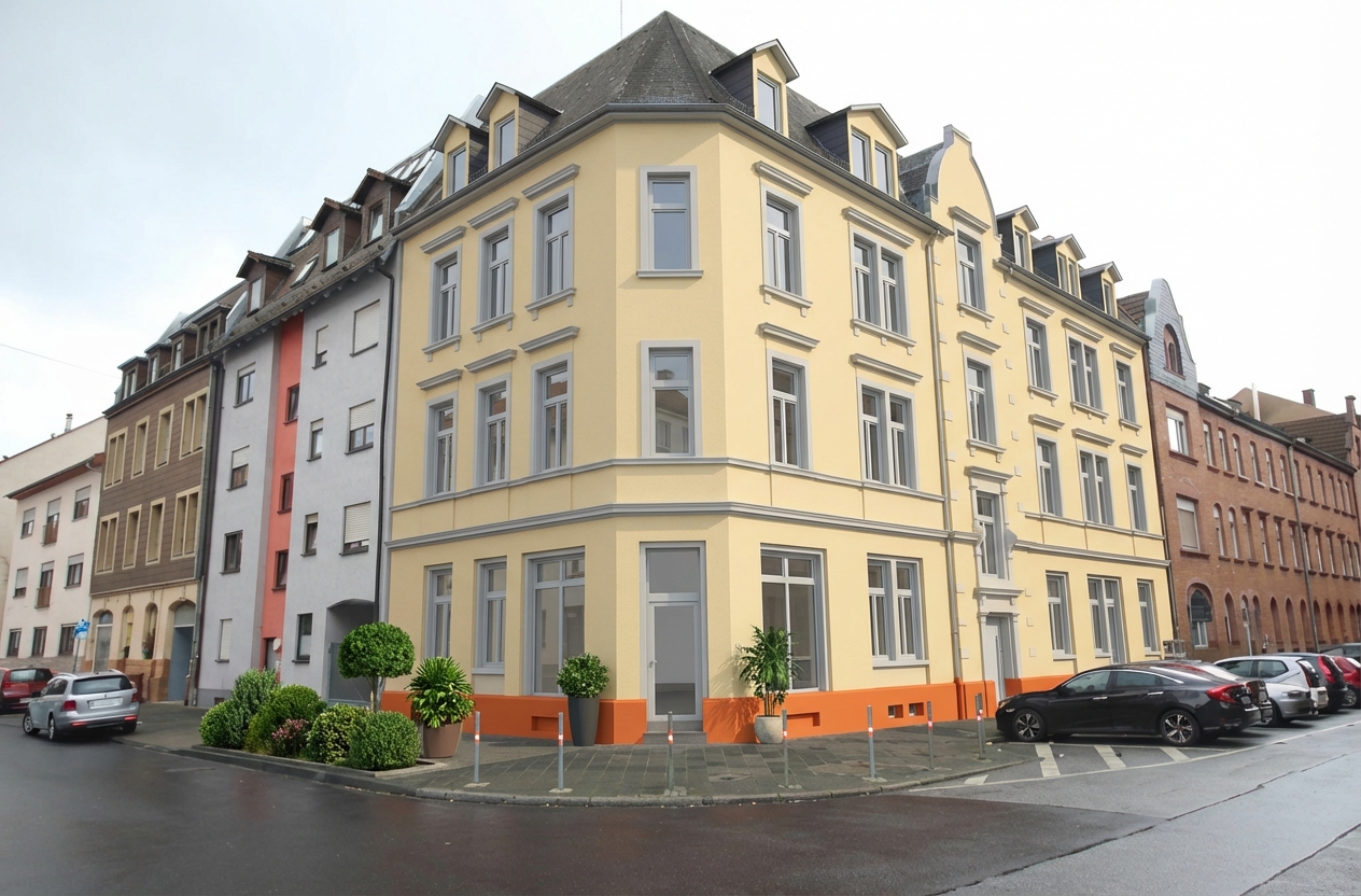 Nachher: Modernisierte Fassade mit neuem Anstrich