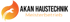 Orange Flammenform mit Schraubenschlüssel, daneben "AKAN HAUSTECHNIK" in Schwarz und "Meisterbetrieb" in Orange.