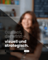 Mann im Anzug lächelt, Text: "Content, der wirkt – visuell und strategisch."