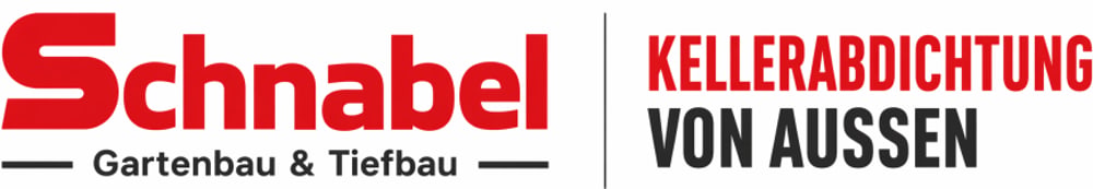 Logo "Schnabel Gartenbau & Tiefbau" und "Kellerabdichtung von aussen".