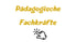 Pädagogische Fachkräfte Text in Gold, darunter eine klickende Hand.