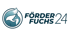 Blauer Fuchs im Kreis mit Text "FÖRDER FUCHS 24"