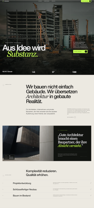 Website für ein Bauunternehmen